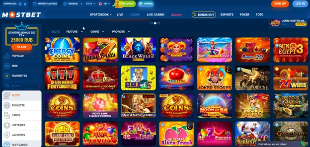 Mostbet казинодогу заманбап слоттор